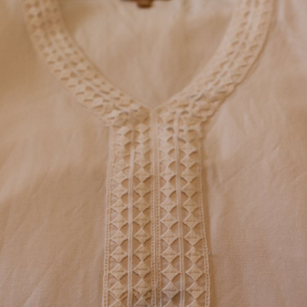 Appraisal Ramie/Viscose V-Neck Blouse Embroidered Lightweight Tropical Size XL - Picture 5 of 13